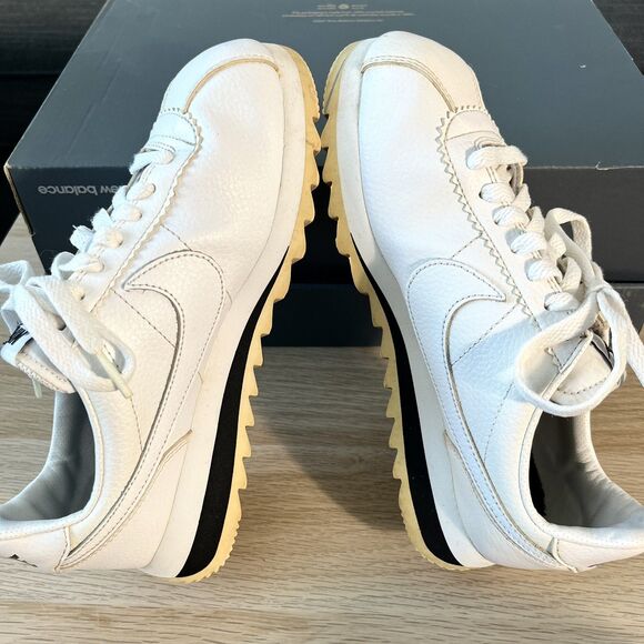 Nike Cortez Classic White Black Leather Casual Shoes 819920-110 Women's Size 7 - Picture 5 of 12